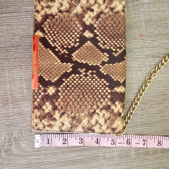 Michael Kors Women's Flap Chain Shoulder Crossbody Bag Python Snakeskin Embossed - Picture 6 of 7